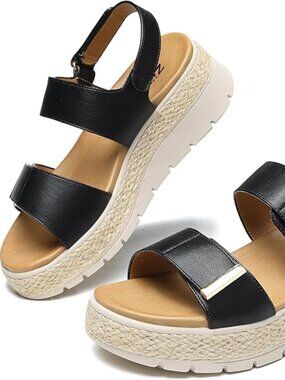 Espadrille Wedges for Women Platform Sandals Orthopedic Arch Support Wedge Heels